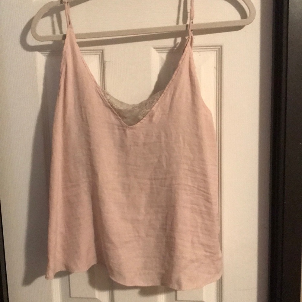 Blush silk tank top